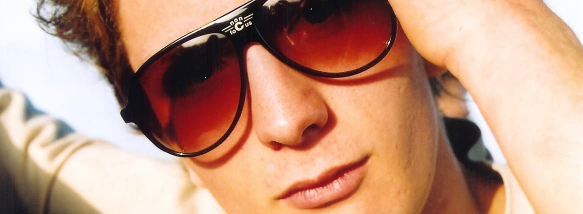 cool dude face close up with sunglasses